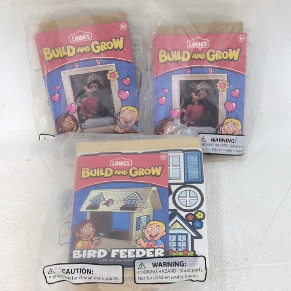 Build and Grow Wooden Bird Feeder Kit + 2 Valentine's Picture Frames - Picture 1 of 4